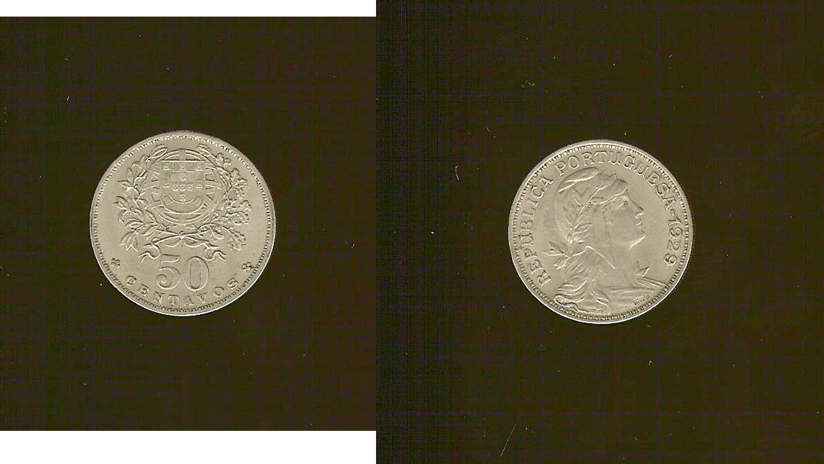 PORTUGAL 50 Centavos 1929 TTB+